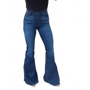 NEW GJG DENIM the presley flare jean in med wash